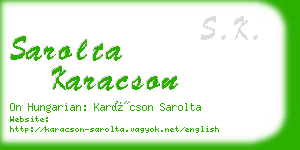 sarolta karacson business card